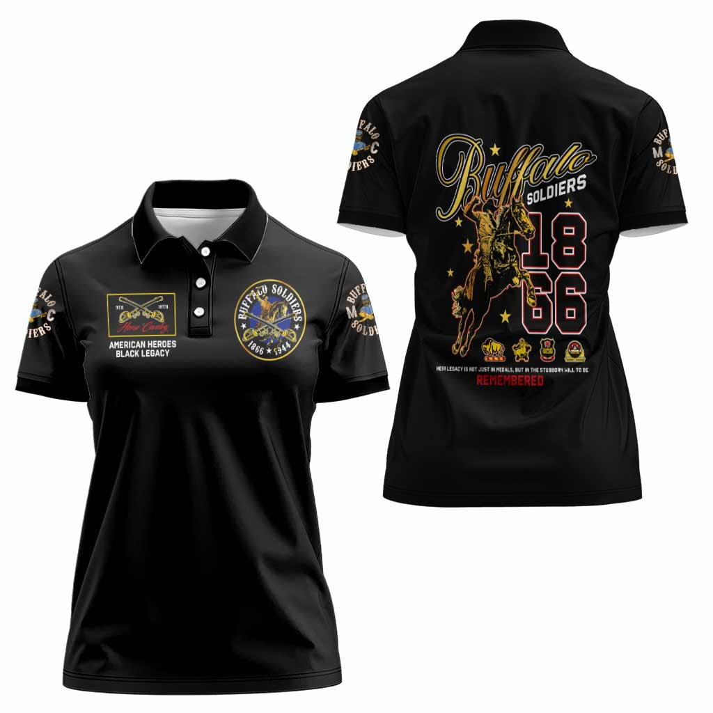 Buffalo Soldiers 1866-1944 Women Polo Shirt American Black Heros Legacy - Wonder Print Shop