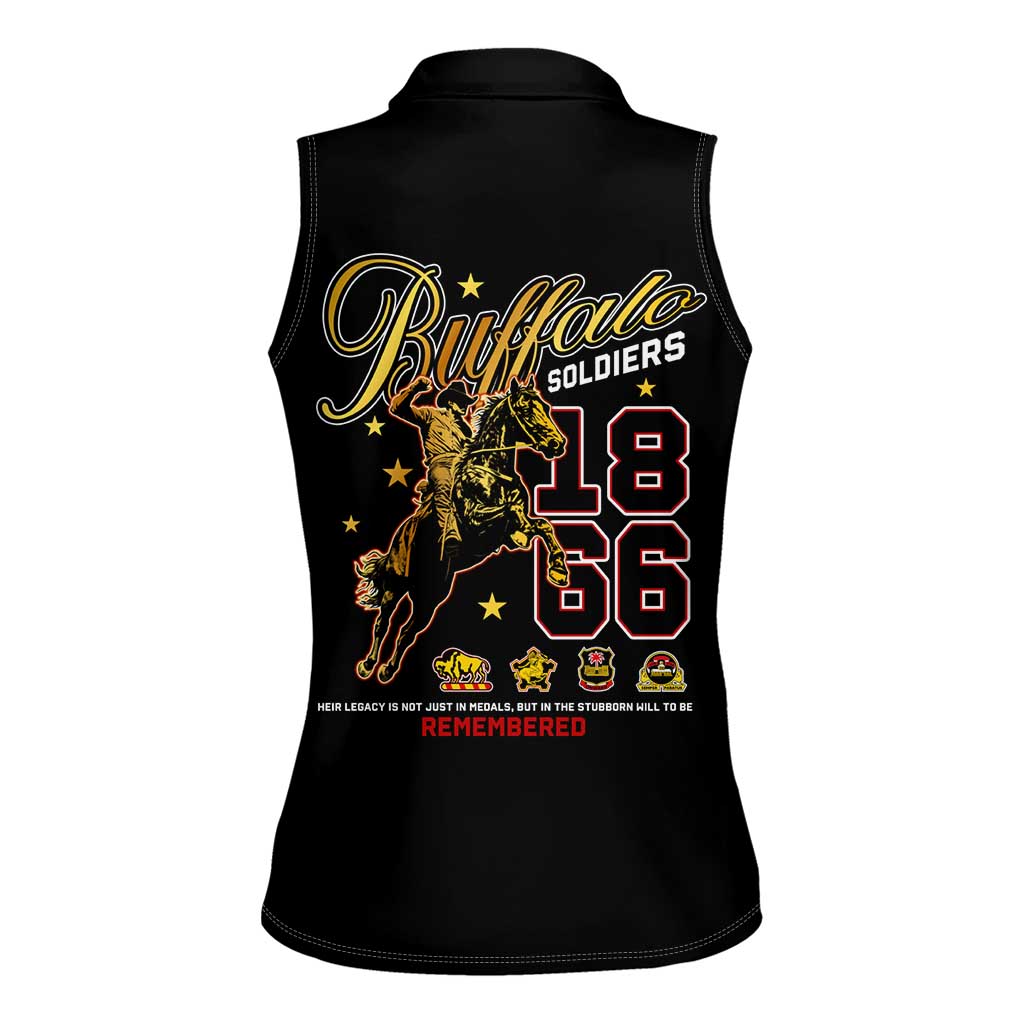 Buffalo Soldiers 1866-1944 Women Sleeveless Polo Shirt American Black Heros Legacy - Wonder Print Shop