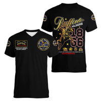 Buffalo Soldiers 1866-1944 Women V-Neck T-Shirt American Black Heros Legacy - Wonder Print Shop