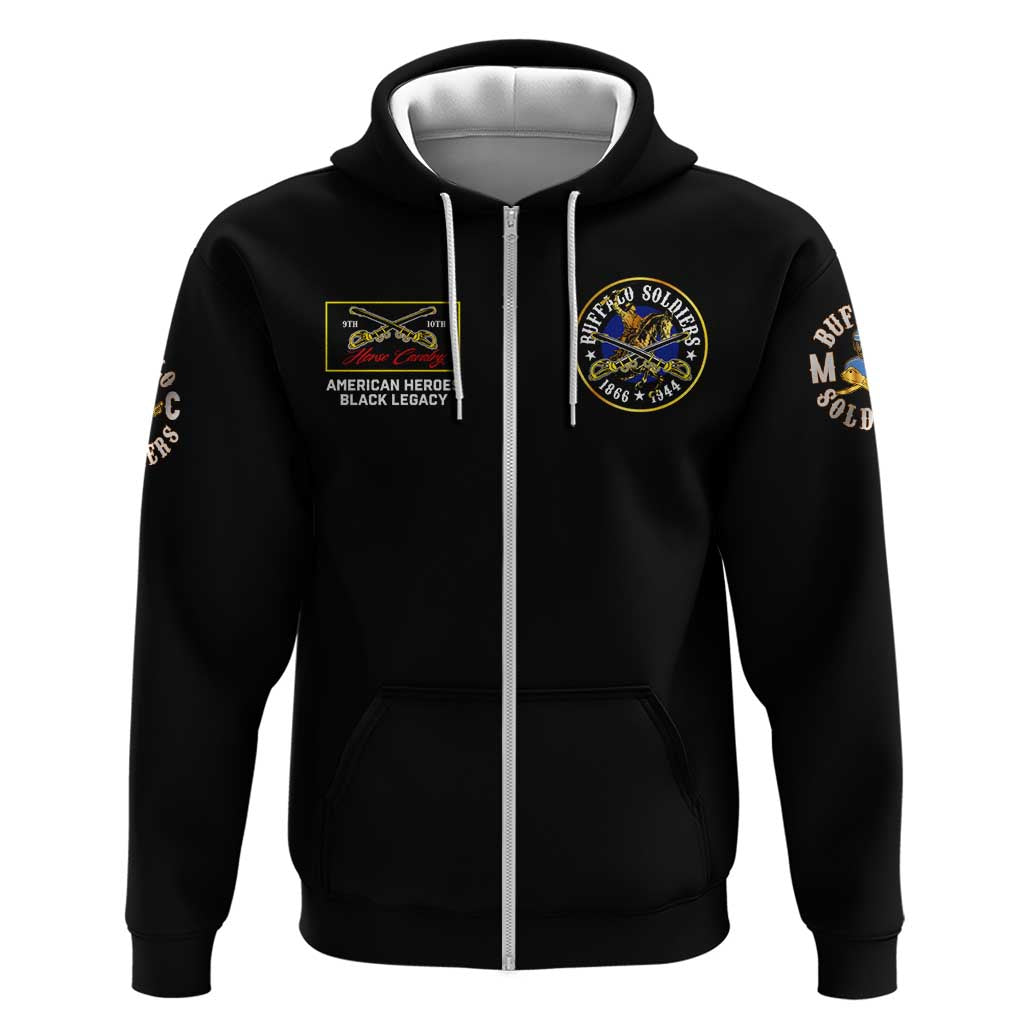 Buffalo Soldiers 1866-1944 Zip Hoodie American Black Heros Legacy - Wonder Print Shop