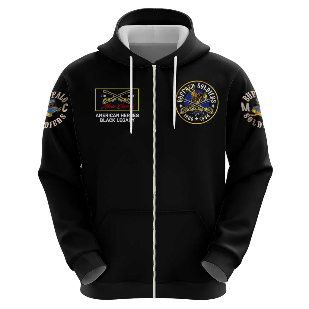 Buffalo Soldiers 1866-1944 Zip Hoodie American Black Heros Legacy - Wonder Print Shop