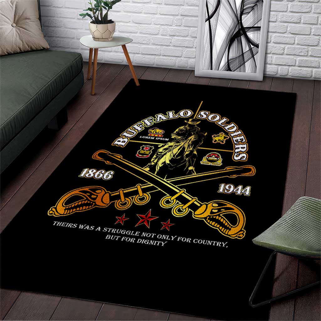 Buffalo Soldiers Strength Honor Legacy Area Rug African-American Cavalry Tribute - Wonder Print Shop