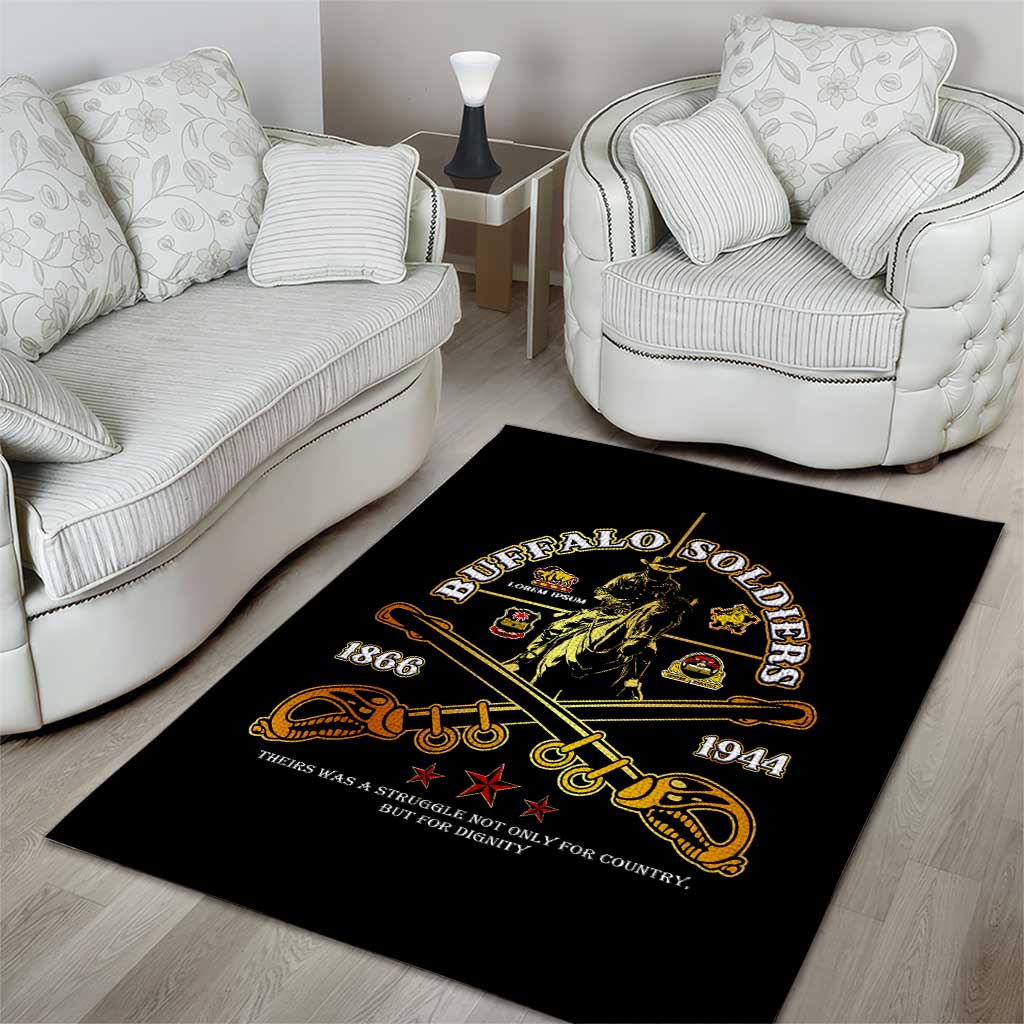 Buffalo Soldiers Strength Honor Legacy Area Rug African-American Cavalry Tribute - Wonder Print Shop