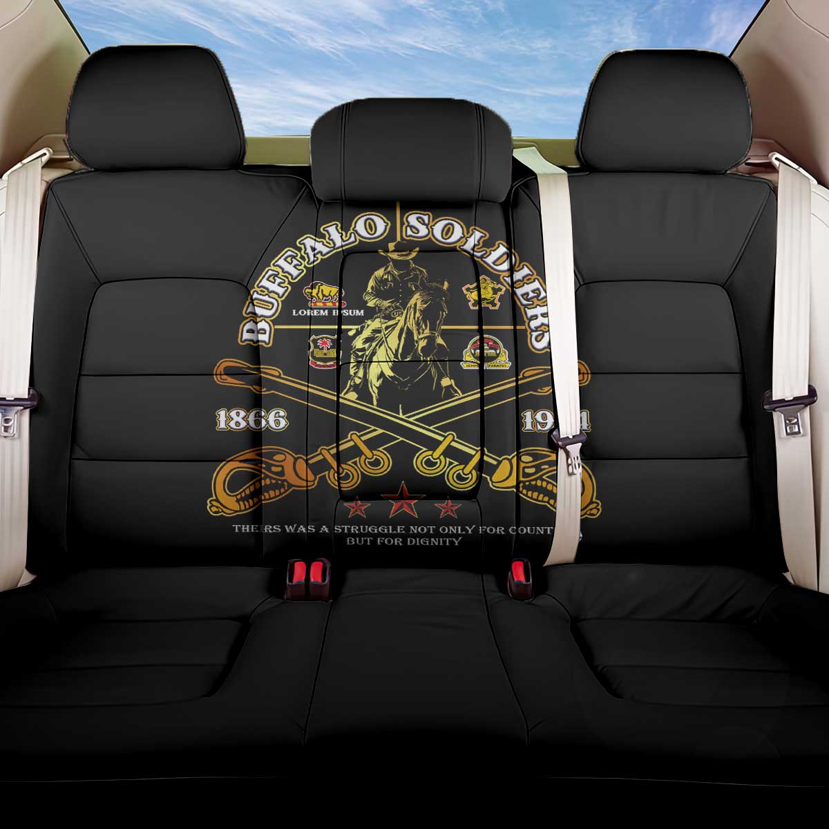 Buffalo Soldiers Strength Honor Legacy Back Car Seat Cover African-American Cavalry Tribute - Wonder Print Shop