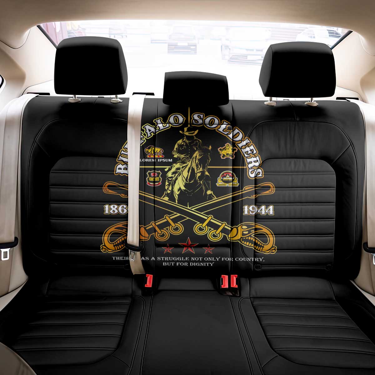 Buffalo Soldiers Strength Honor Legacy Back Car Seat Cover African-American Cavalry Tribute - Wonder Print Shop