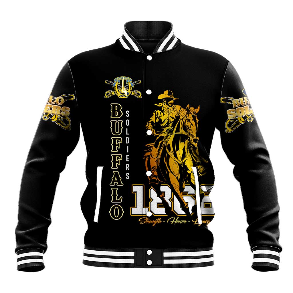 Buffalo Soldiers Strength Honor Legacy Baseball Jacket African-American Cavalry Tribute - Wonder Print Shop