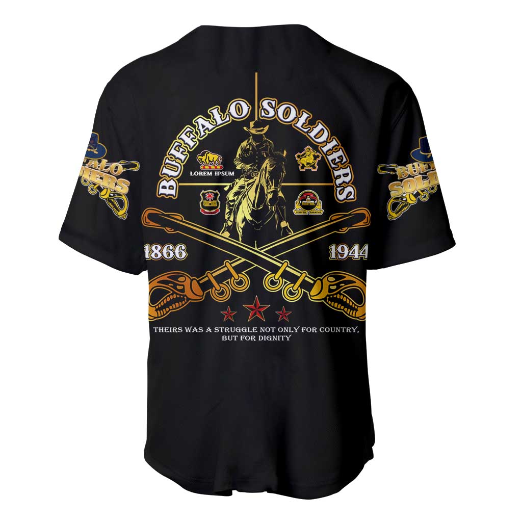 Buffalo Soldiers Strength Honor Legacy Baseball Jersey African-American Cavalry Tribute - Wonder Print Shop