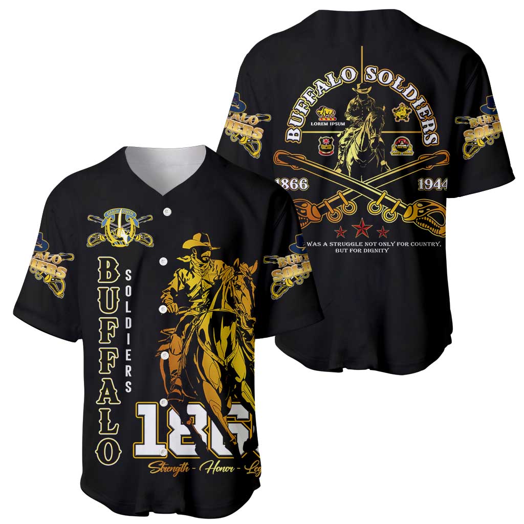 Buffalo Soldiers Strength Honor Legacy Baseball Jersey African-American Cavalry Tribute - Wonder Print Shop