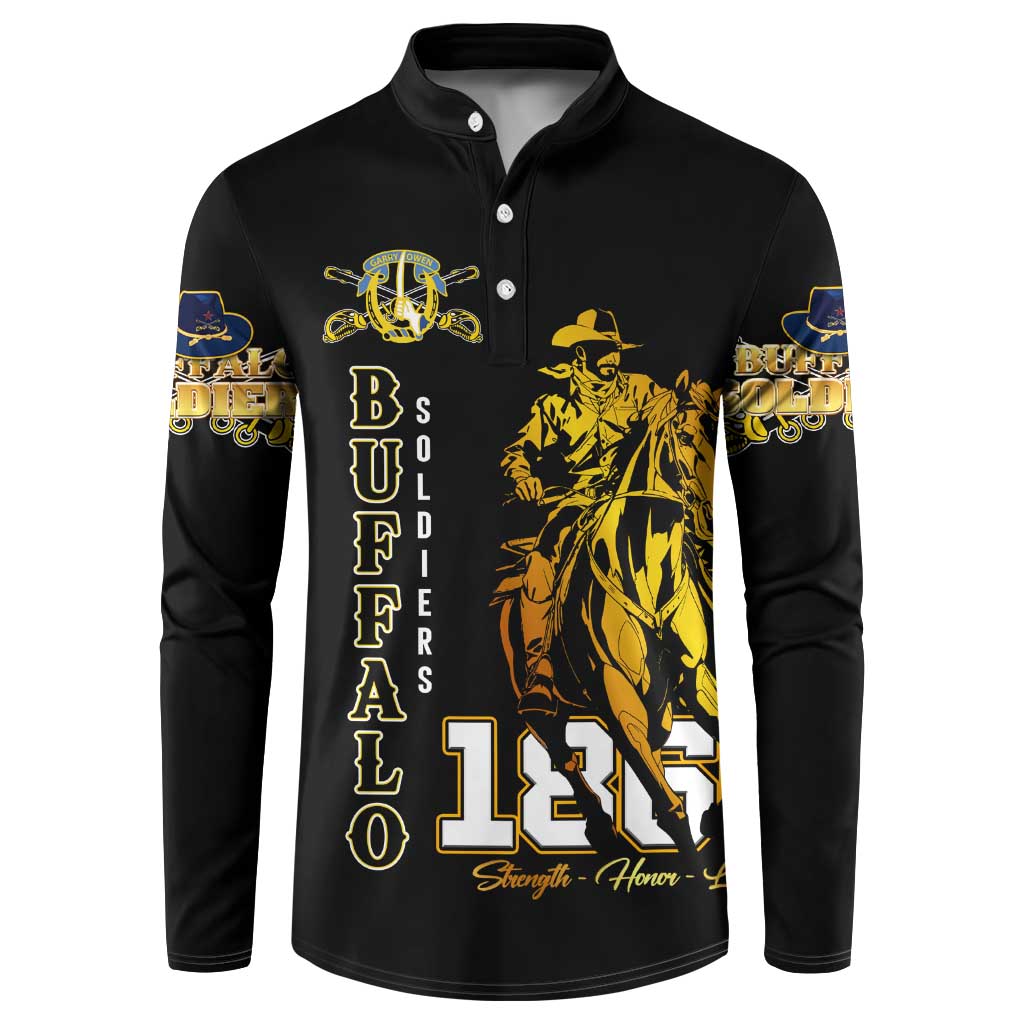 Buffalo Soldiers Strength Honor Legacy Button Sweatshirt African-American Cavalry Tribute - Wonder Print Shop
