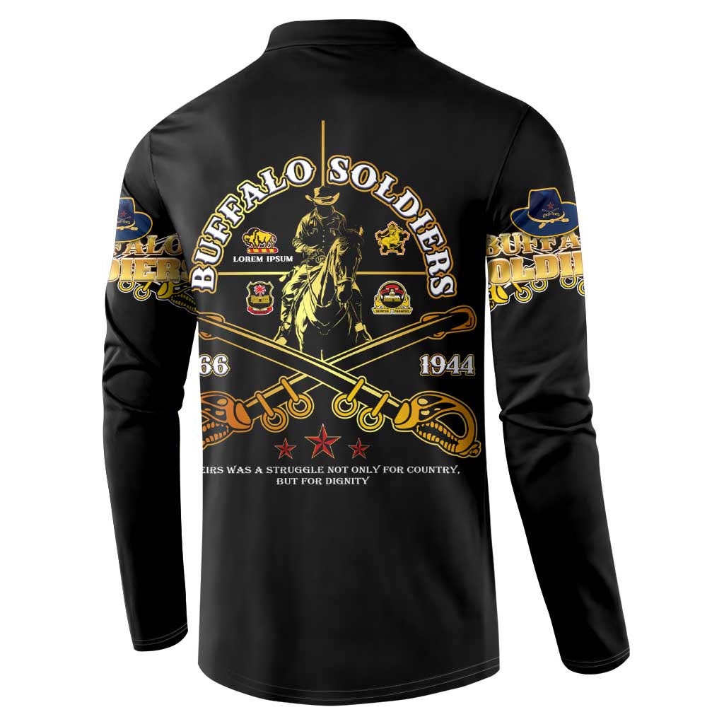 Buffalo Soldiers Strength Honor Legacy Button Sweatshirt African-American Cavalry Tribute - Wonder Print Shop