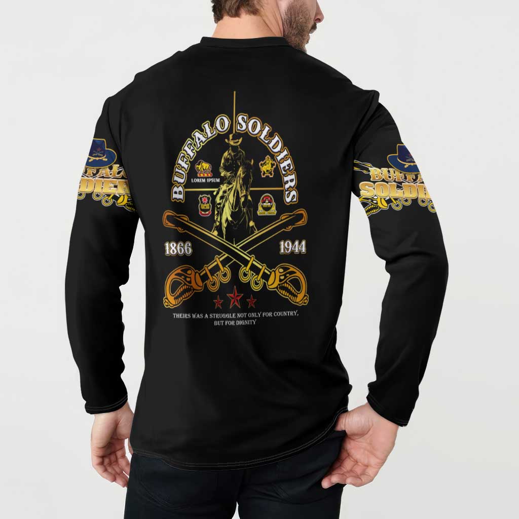 Buffalo Soldiers Strength Honor Legacy Button Sweatshirt African-American Cavalry Tribute - Wonder Print Shop