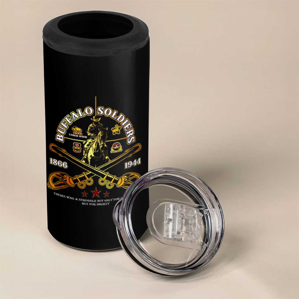 Buffalo Soldiers Strength Honor Legacy 4 in 1 Can Cooler Tumbler African-American Cavalry Tribute - Wonder Print Shop