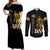 Buffalo Soldiers Strength Honor Legacy Couples Matching Off Shoulder Maxi Dress and Long Sleeve Button Shirt African-American Cavalry Tribute - Wonder Print Shop