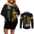Buffalo Soldiers Strength Honor Legacy Couples Matching Off Shoulder Short Dress and Long Sleeve Button Shirt African-American Cavalry Tribute - Wonder Print Shop