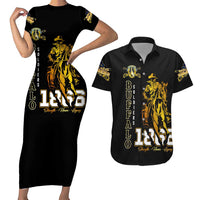 Buffalo Soldiers Strength Honor Legacy Couples Matching Short Sleeve Bodycon Dress and Hawaiian Shirt African-American Cavalry Tribute - Wonder Print Shop