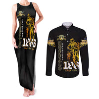 Buffalo Soldiers Strength Honor Legacy Couples Matching Tank Maxi Dress and Long Sleeve Button Shirt African-American Cavalry Tribute - Wonder Print Shop