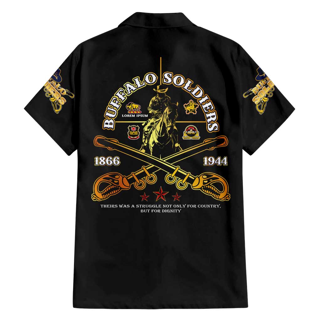 Buffalo Soldiers Strength Honor Legacy Family Matching Long Sleeve Bodycon Dress and Hawaiian Shirt African-American Cavalry Tribute - Wonder Print Shop
