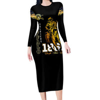 Buffalo Soldiers Strength Honor Legacy Family Matching Long Sleeve Bodycon Dress and Hawaiian Shirt African-American Cavalry Tribute - Wonder Print Shop