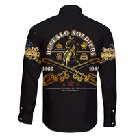 Buffalo Soldiers Strength Honor Legacy Family Matching Off The Shoulder Long Sleeve Dress and Hawaiian Shirt African-American Cavalry Tribute - Wonder Print Shop