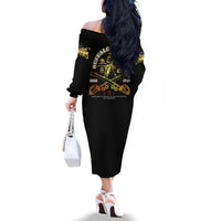 Buffalo Soldiers Strength Honor Legacy Family Matching Off The Shoulder Long Sleeve Dress and Hawaiian Shirt African-American Cavalry Tribute - Wonder Print Shop