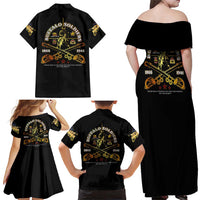 Buffalo Soldiers Strength Honor Legacy Family Matching Off Shoulder Maxi Dress and Hawaiian Shirt African-American Cavalry Tribute - Wonder Print Shop