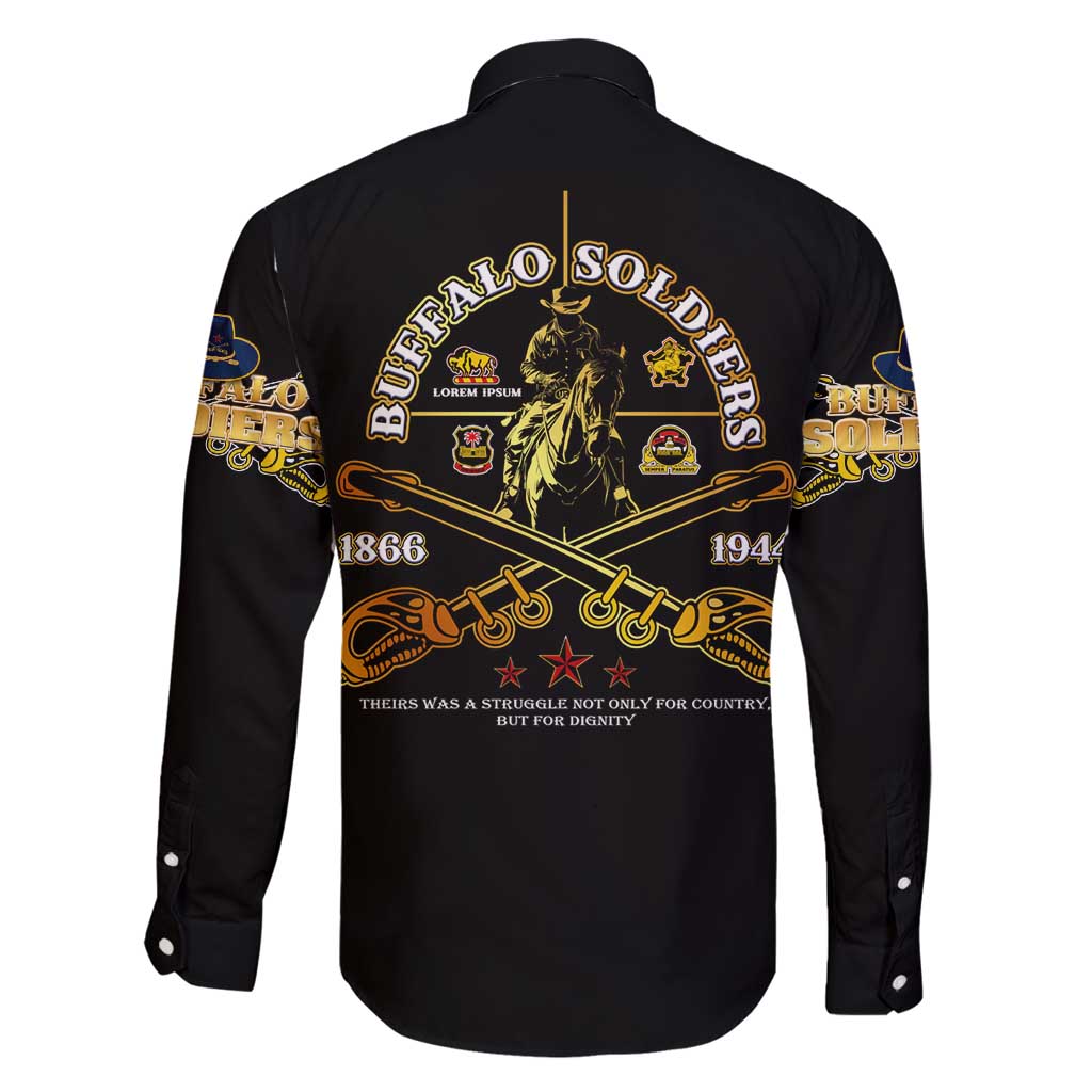 Buffalo Soldiers Strength Honor Legacy Family Matching Off Shoulder Maxi Dress and Hawaiian Shirt African-American Cavalry Tribute - Wonder Print Shop