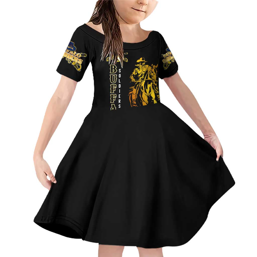 Buffalo Soldiers Strength Honor Legacy Family Matching Off Shoulder Short Dress and Hawaiian Shirt African-American Cavalry Tribute - Wonder Print Shop