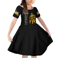 Buffalo Soldiers Strength Honor Legacy Family Matching Off Shoulder Short Dress and Hawaiian Shirt African-American Cavalry Tribute - Wonder Print Shop