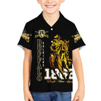 Buffalo Soldiers Strength Honor Legacy Family Matching Off Shoulder Short Dress and Hawaiian Shirt African-American Cavalry Tribute - Wonder Print Shop