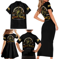 Buffalo Soldiers Strength Honor Legacy Family Matching Short Sleeve Bodycon Dress and Hawaiian Shirt African-American Cavalry Tribute - Wonder Print Shop