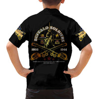 Buffalo Soldiers Strength Honor Legacy Family Matching Summer Maxi Dress and Hawaiian Shirt African-American Cavalry Tribute - Wonder Print Shop