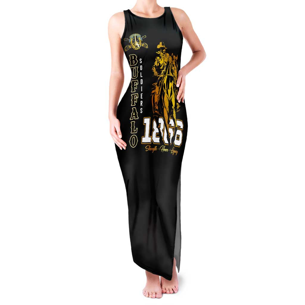 Buffalo Soldiers Strength Honor Legacy Family Matching Tank Maxi Dress and Hawaiian Shirt African-American Cavalry Tribute - Wonder Print Shop