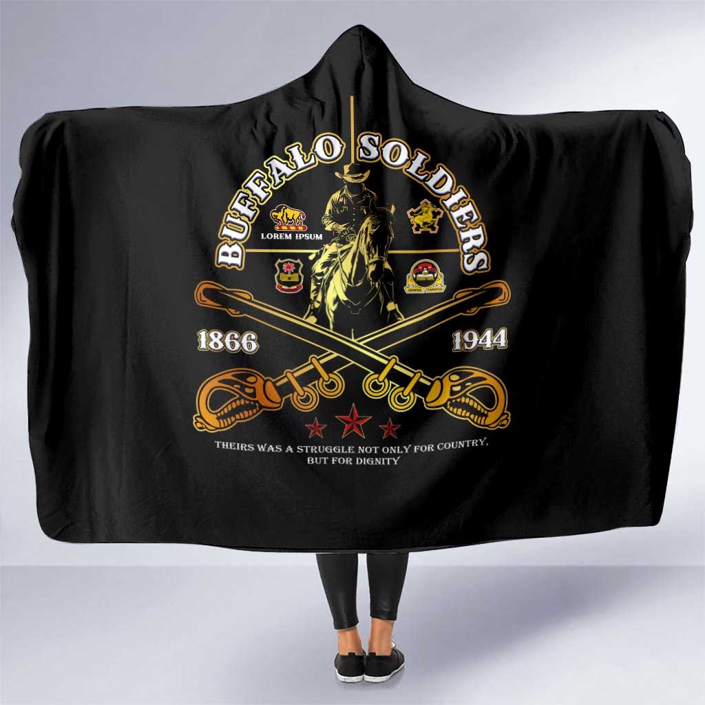 Buffalo Soldiers Strength Honor Legacy Hooded Blanket African-American Cavalry Tribute - Wonder Print Shop