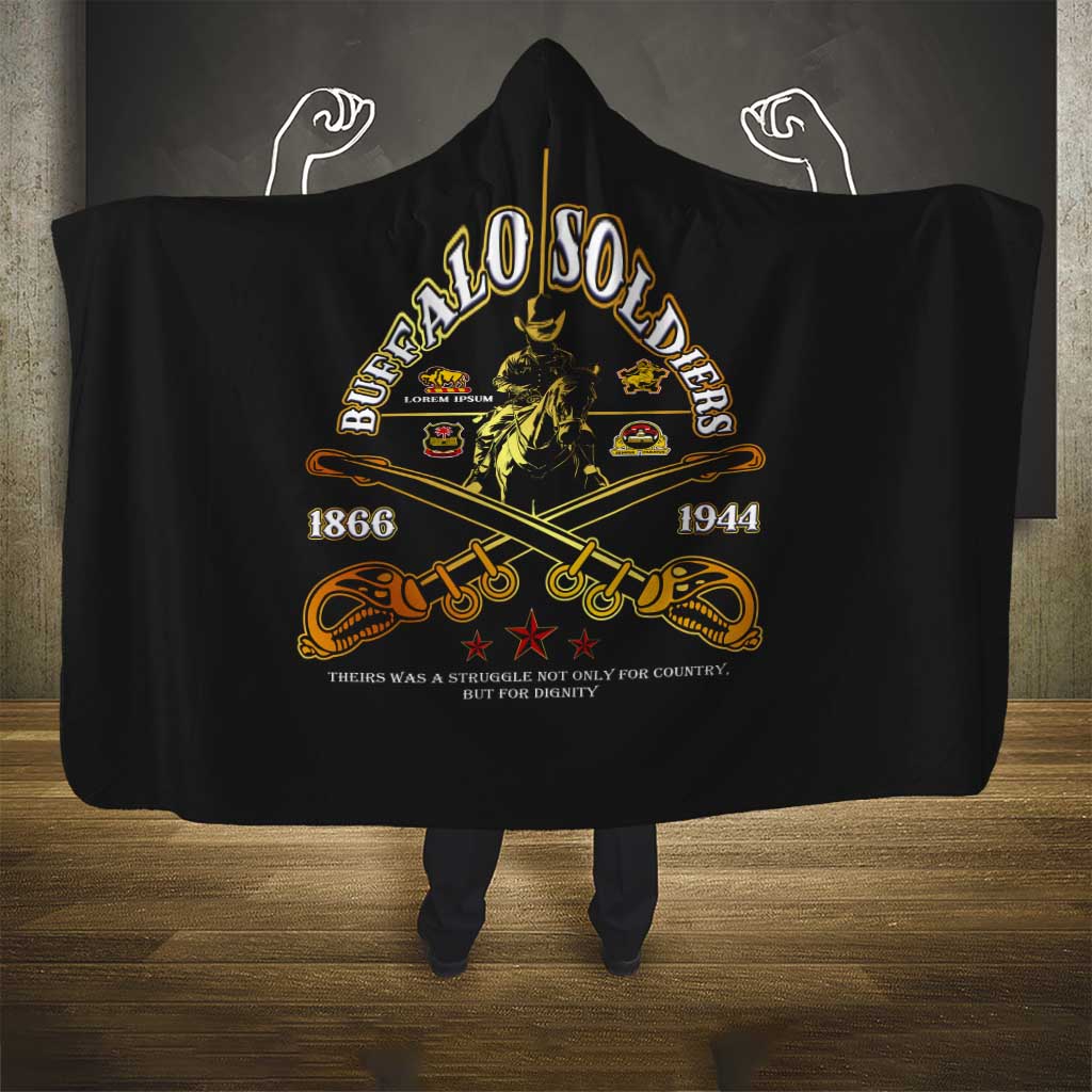 Buffalo Soldiers Strength Honor Legacy Hooded Blanket African-American Cavalry Tribute - Wonder Print Shop