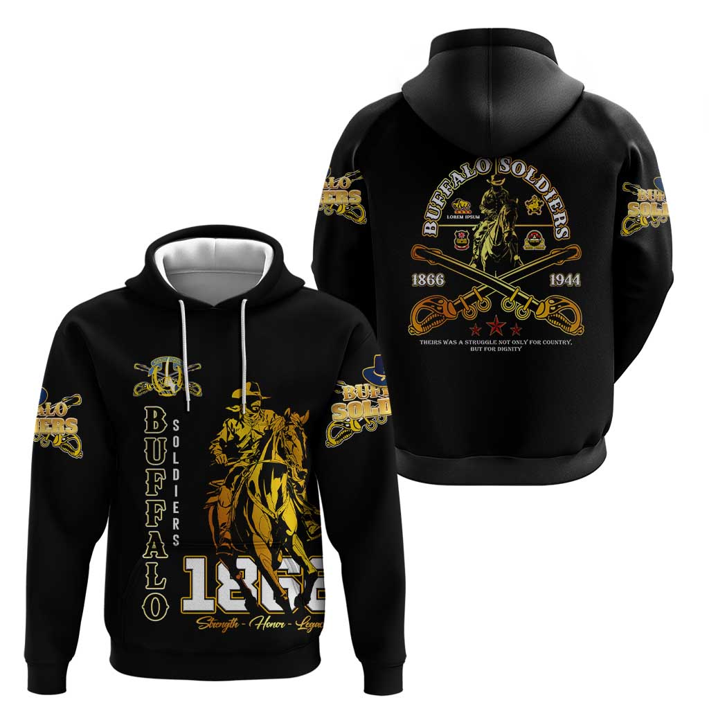 Buffalo Soldiers Strength Honor Legacy Hoodie African-American Cavalry Tribute - Wonder Print Shop