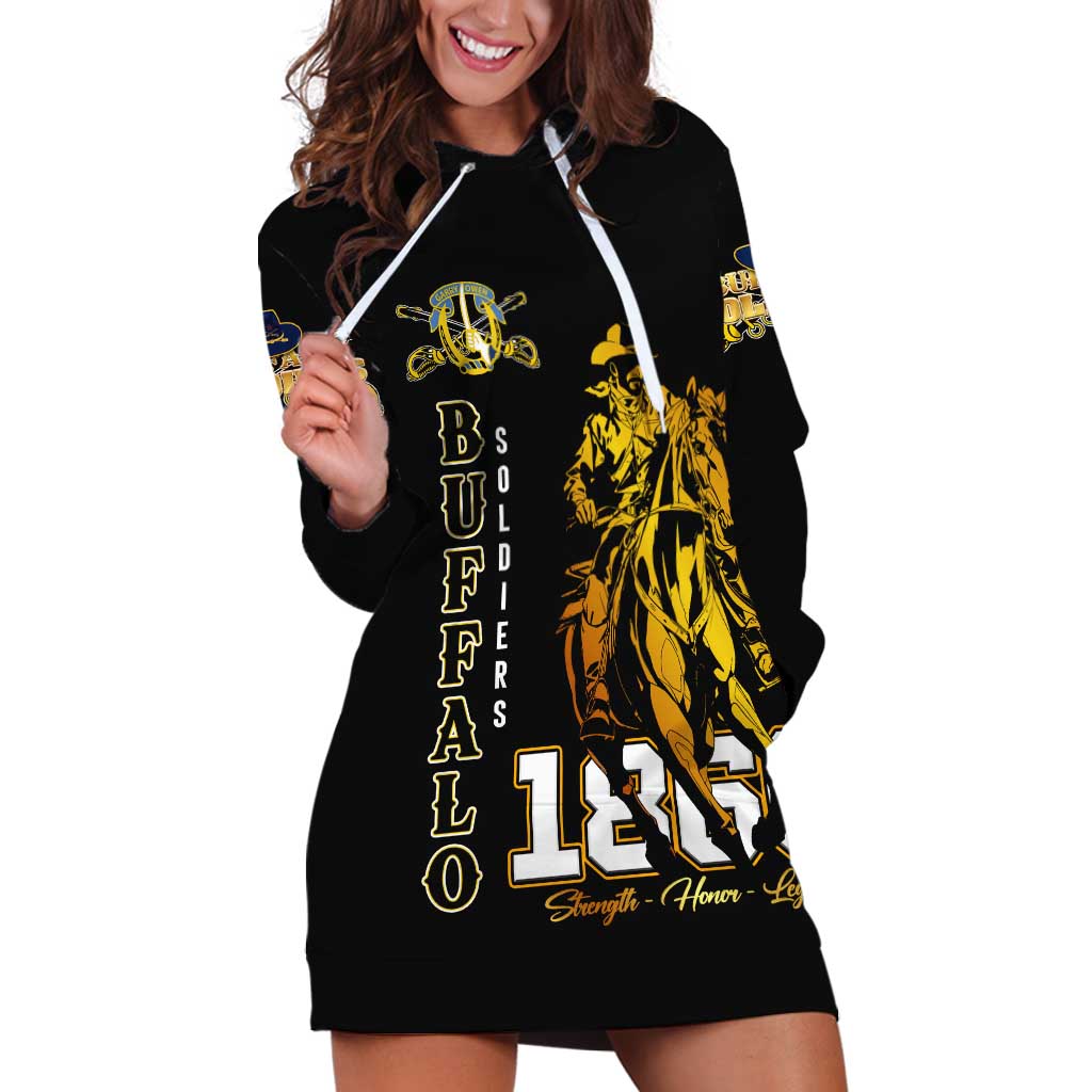 Buffalo Soldiers Strength Honor Legacy Hoodie Dress African-American Cavalry Tribute - Wonder Print Shop