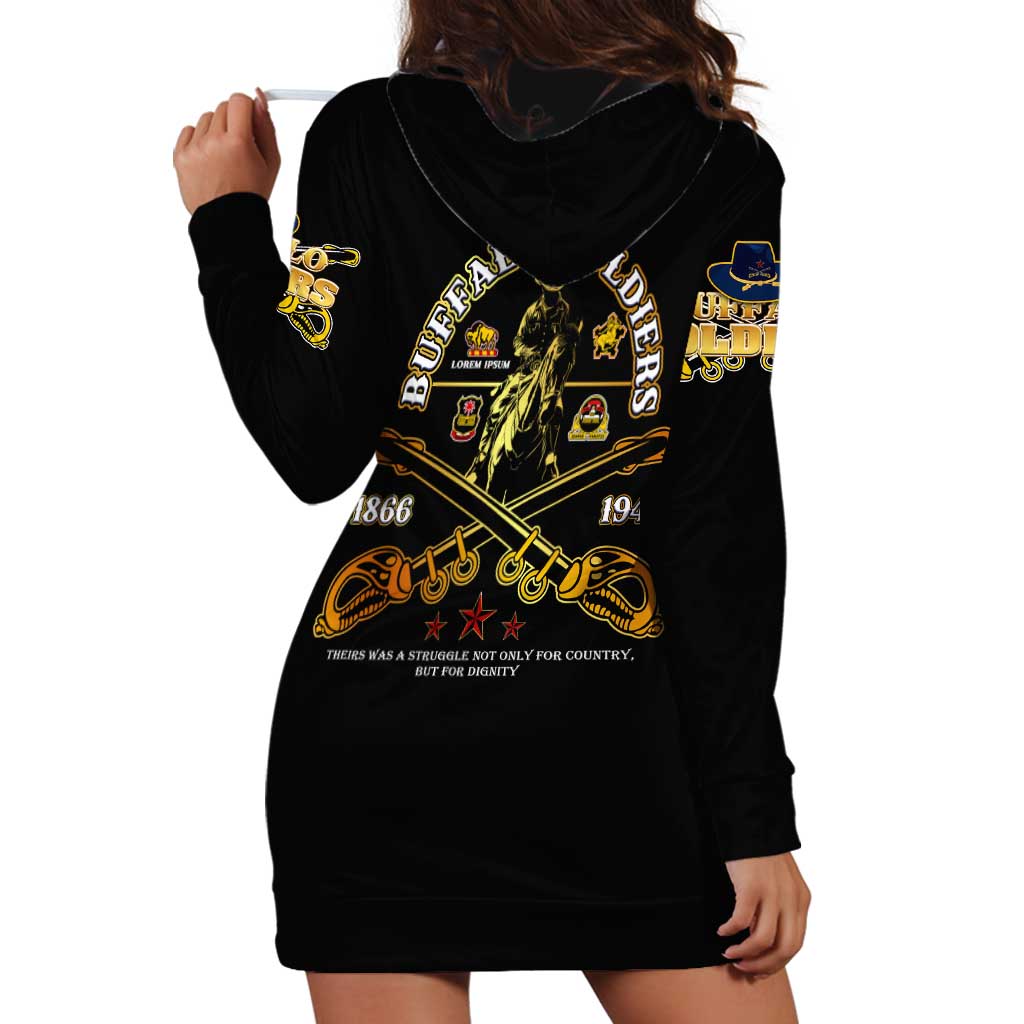 Buffalo Soldiers Strength Honor Legacy Hoodie Dress African-American Cavalry Tribute - Wonder Print Shop