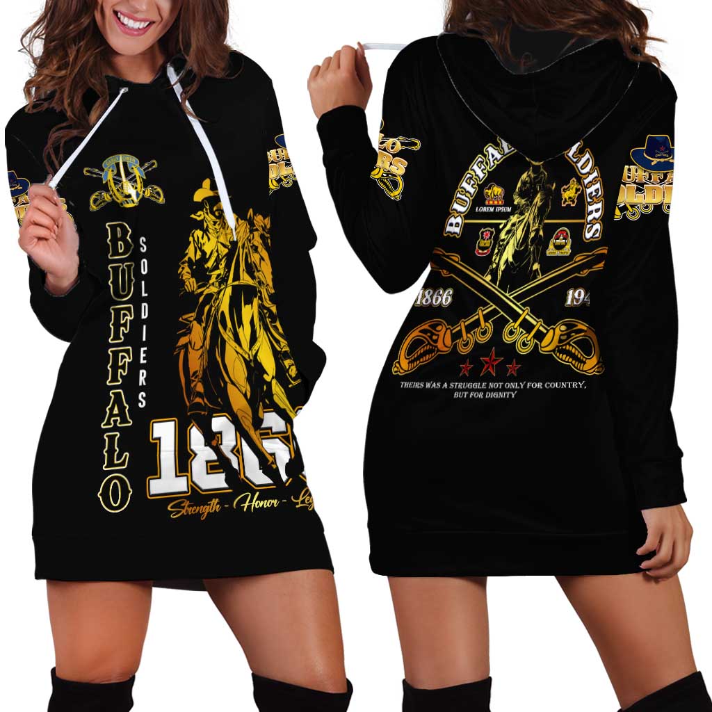 Buffalo Soldiers Strength Honor Legacy Hoodie Dress African-American Cavalry Tribute - Wonder Print Shop