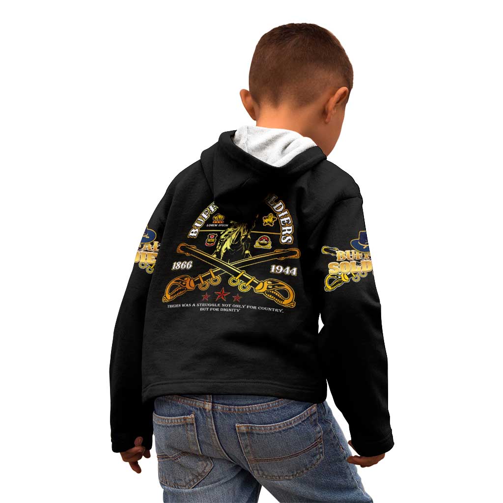 Buffalo Soldiers Strength Honor Legacy Kid Hoodie African-American Cavalry Tribute - Wonder Print Shop