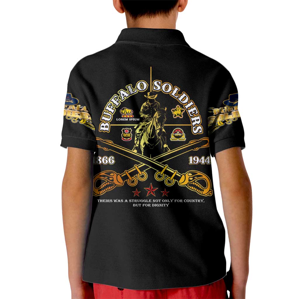 Buffalo Soldiers Strength Honor Legacy Kid Polo Shirt African-American Cavalry Tribute - Wonder Print Shop