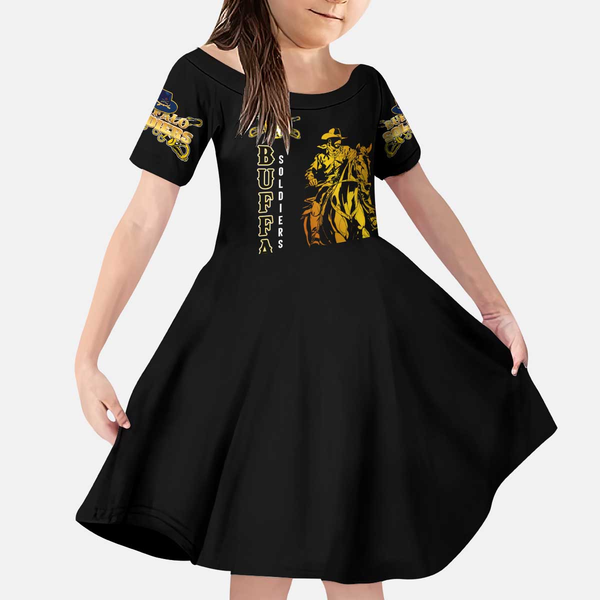 Buffalo Soldiers Strength Honor Legacy Kid Short Sleeve Dress African-American Cavalry Tribute - Wonder Print Shop