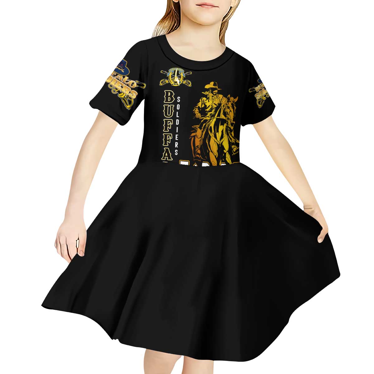 Buffalo Soldiers Strength Honor Legacy Kid Short Sleeve Dress African-American Cavalry Tribute - Wonder Print Shop
