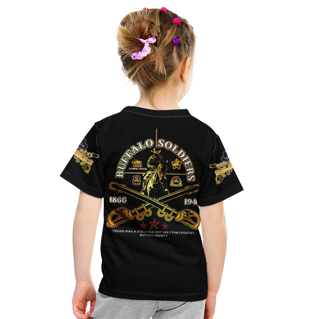 Buffalo Soldiers Strength Honor Legacy Kid T Shirt African-American Cavalry Tribute - Wonder Print Shop