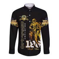 Buffalo Soldiers Strength Honor Legacy Long Sleeve Button Shirt African-American Cavalry Tribute - Wonder Print Shop