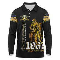 Buffalo Soldiers Strength Honor Legacy Long Sleeve Polo Shirt African-American Cavalry Tribute - Wonder Print Shop