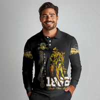 Buffalo Soldiers Strength Honor Legacy Long Sleeve Polo Shirt African-American Cavalry Tribute - Wonder Print Shop