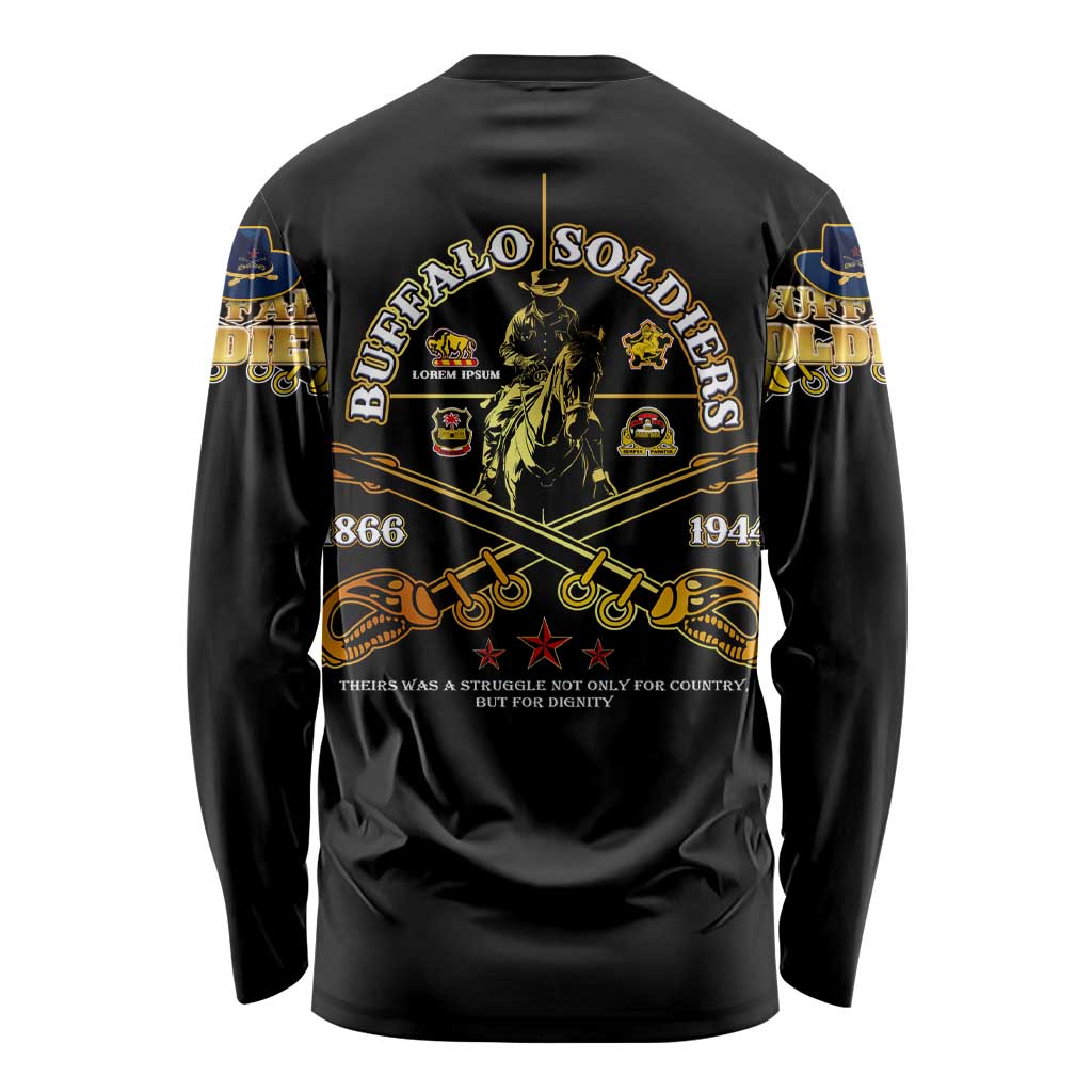Buffalo Soldiers Strength Honor Legacy Long Sleeve Shirt African-American Cavalry Tribute - Wonder Print Shop