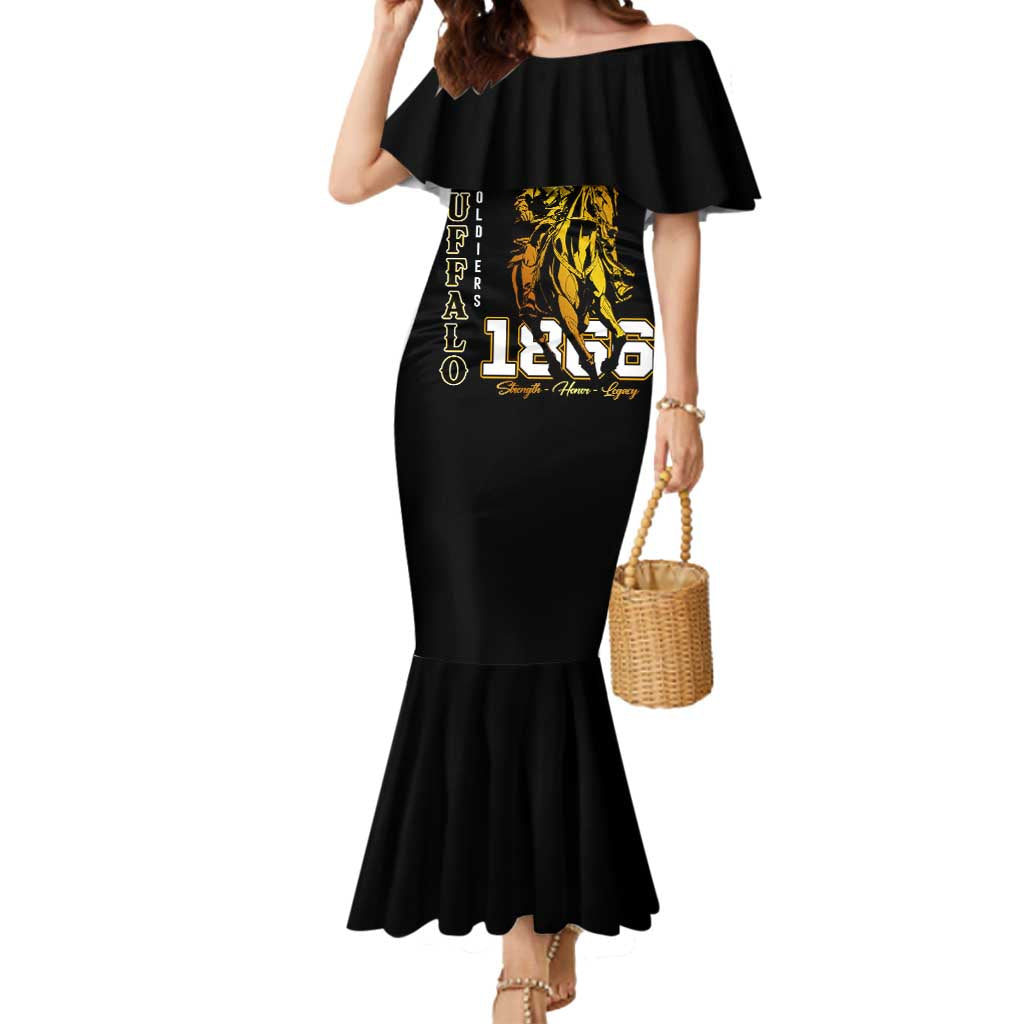 Buffalo Soldiers Strength Honor Legacy Mermaid Dress African-American Cavalry Tribute - Wonder Print Shop