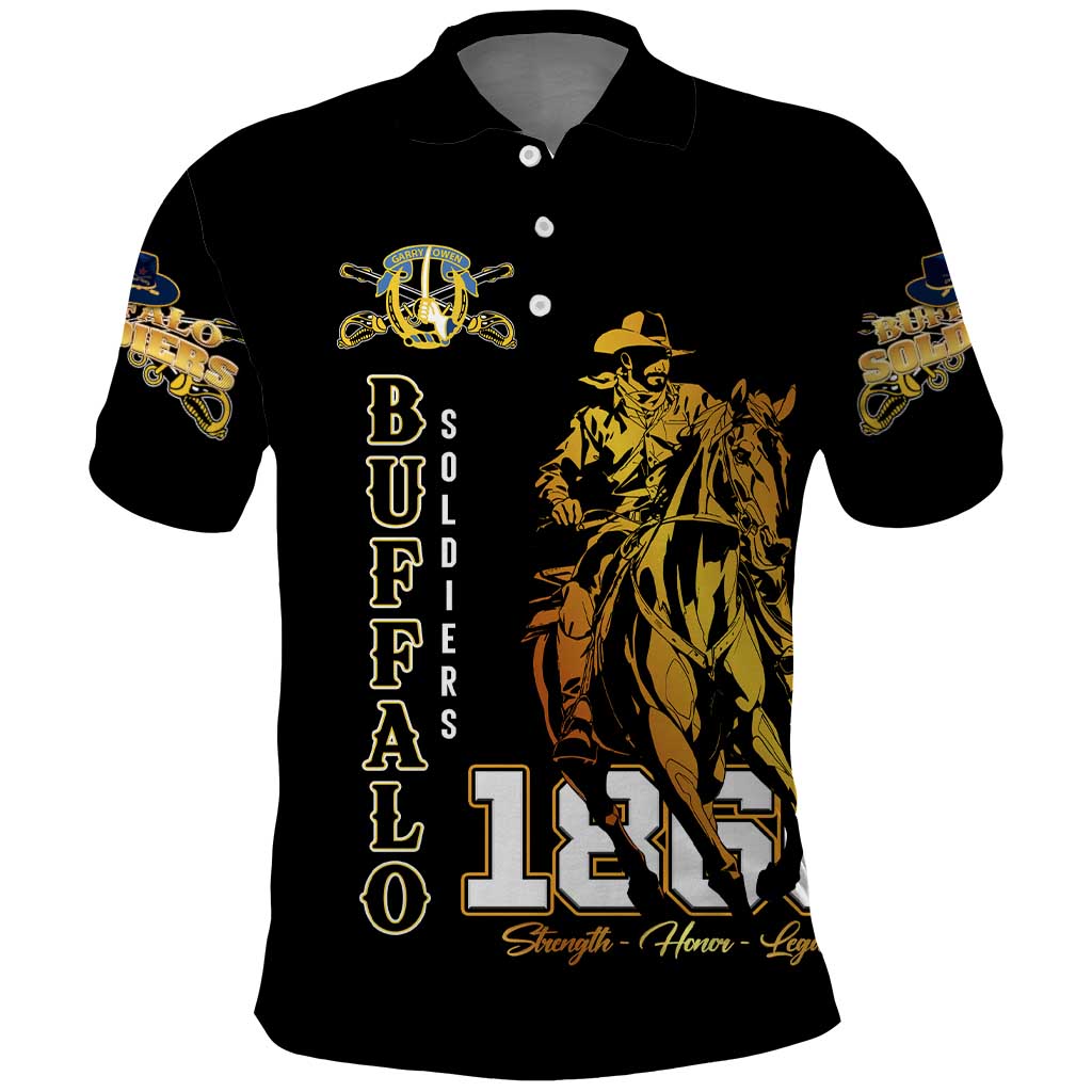 Buffalo Soldiers Strength Honor Legacy Polo Shirt African-American Cavalry Tribute - Wonder Print Shop
