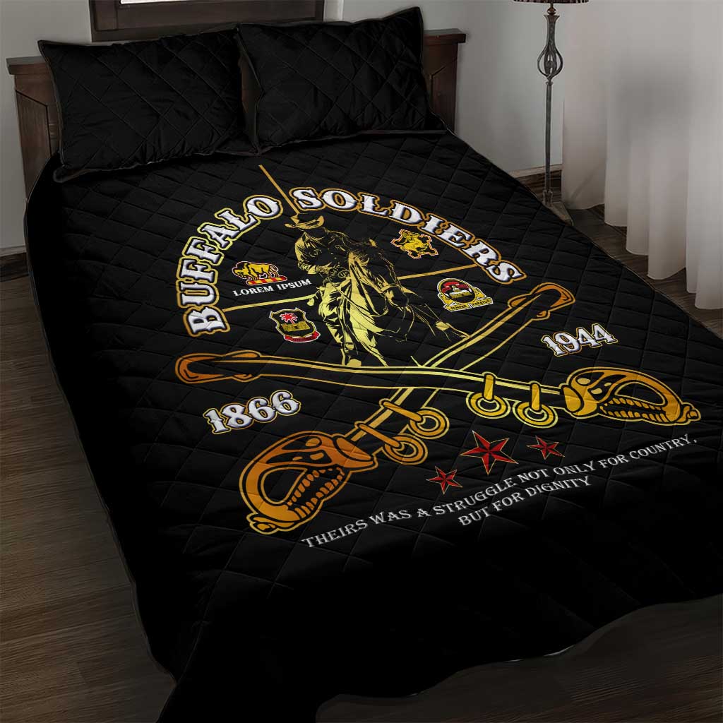 Buffalo Soldiers Strength Honor Legacy Quilt Bed Set African-American Cavalry Tribute - Wonder Print Shop